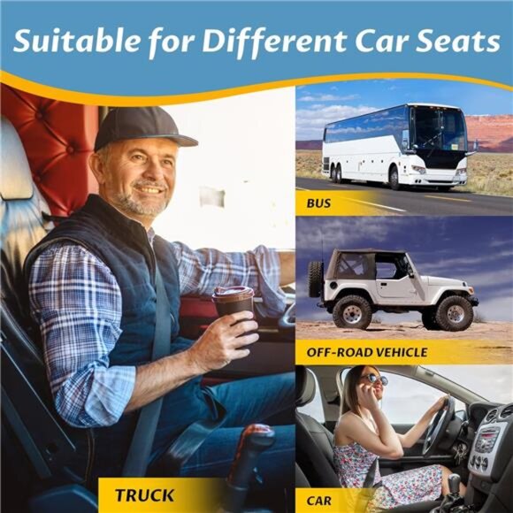 Car Seat Cushion Memory Foam Tailbone Pain Relief Truck Driver Seat Pillow - Picture 5 of 7